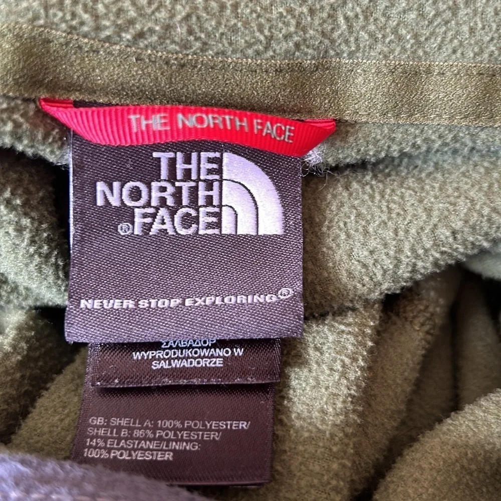 The North Face Mens FlashDry Fleece Quarter Zip Pullover‎ Green Large Raglan